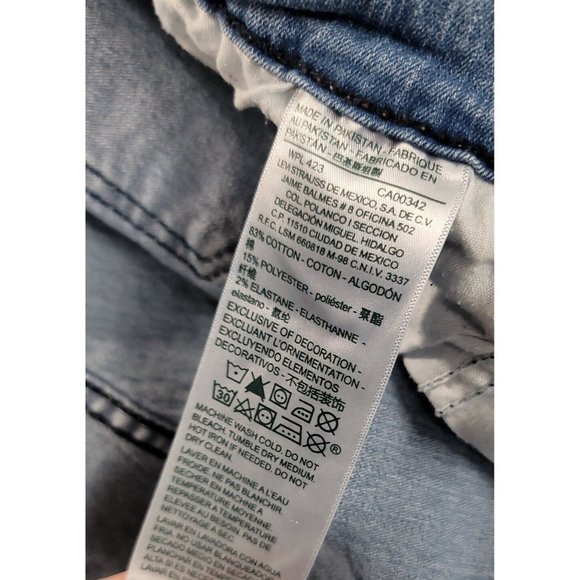 Levi's Strauss Gold Women's 38W X 30L Blue Light Wash Denim Mid Rise Skinny Jean - Picture 14 of 14